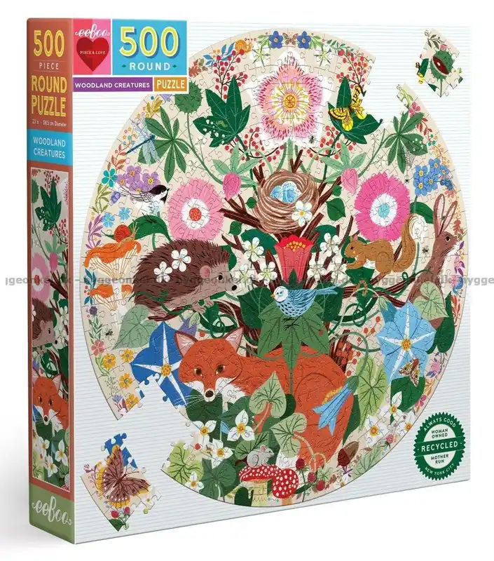 Dagens deal - Djuren i skogen - Runt pussel, 500 bitar