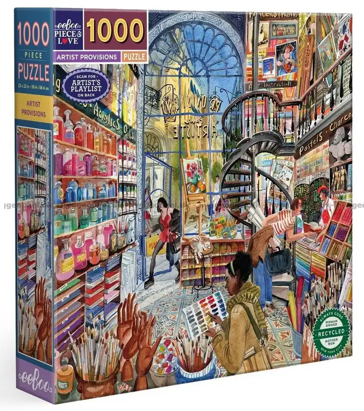 En färgstark konstbutik, 1000 bitar - Favorit