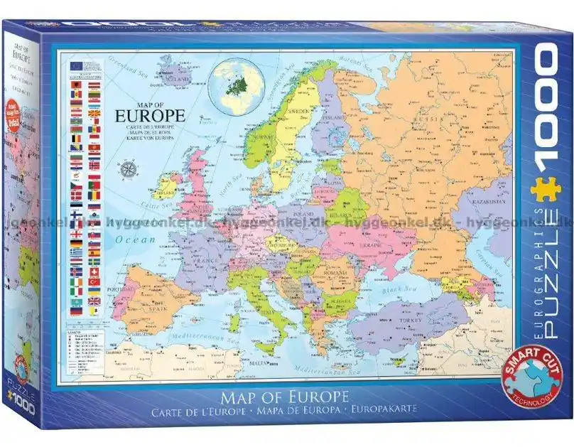 Kan beställas online - Europakarta, 1000 bitar