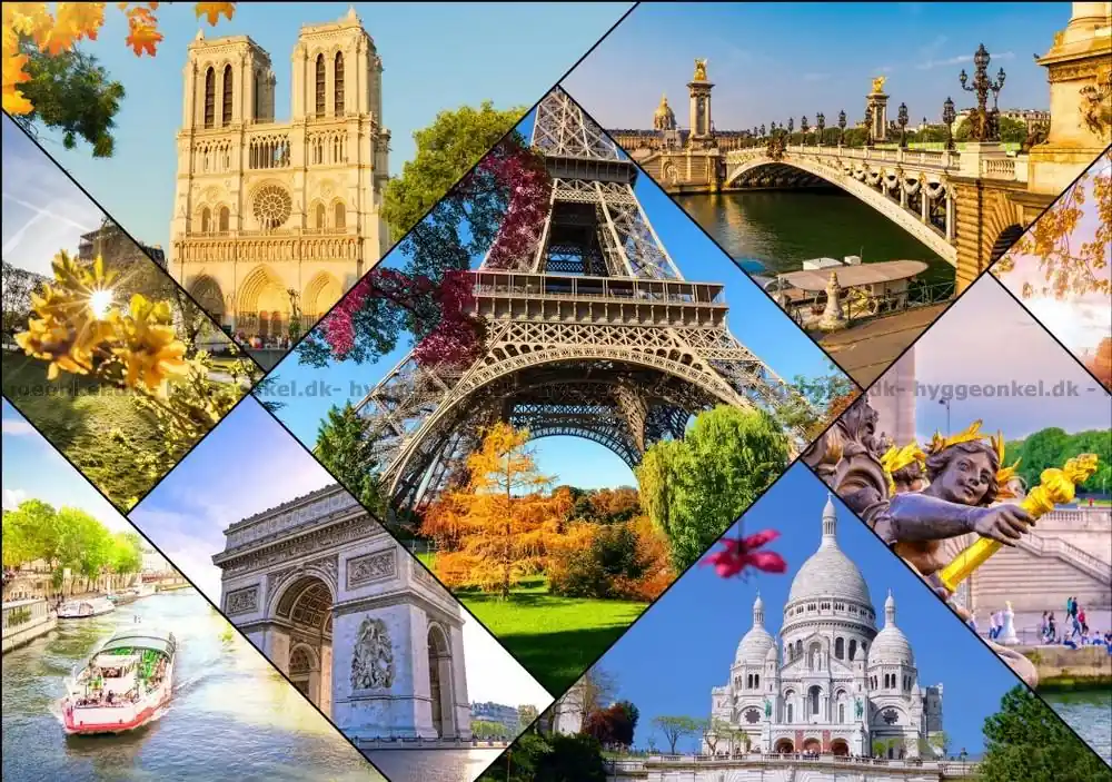 Lågt pris - Frankrike Paris - Collage, 2000 bitar