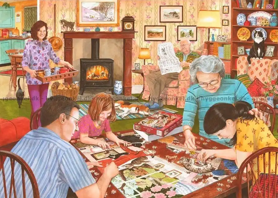 Hall Familjemys med te och pussel, 500 bitar - Rabatt