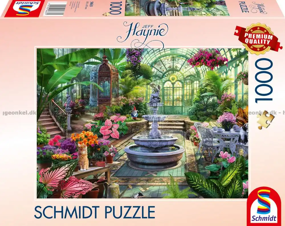 Haynie Fontän bland blommor, 1000 bitar - Klar att skickas