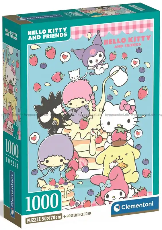 Hello Kitty Goda vänner och jordgubbar, 1000 bitar | Under begränsad tid