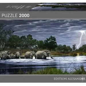 Beställ direkt - Humboldt Hord av elefanter - Panorama, 2000 bitar