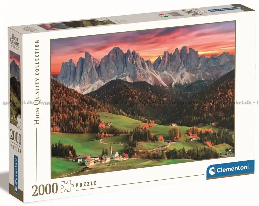 Favorit hos kunderna - Italien St. Magdalena kyrka, Dolomiterna, 2000 bitar