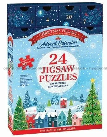 Julkalender Den lilla byn i juletid, 24x50 bitar | Nytt i webbutiken