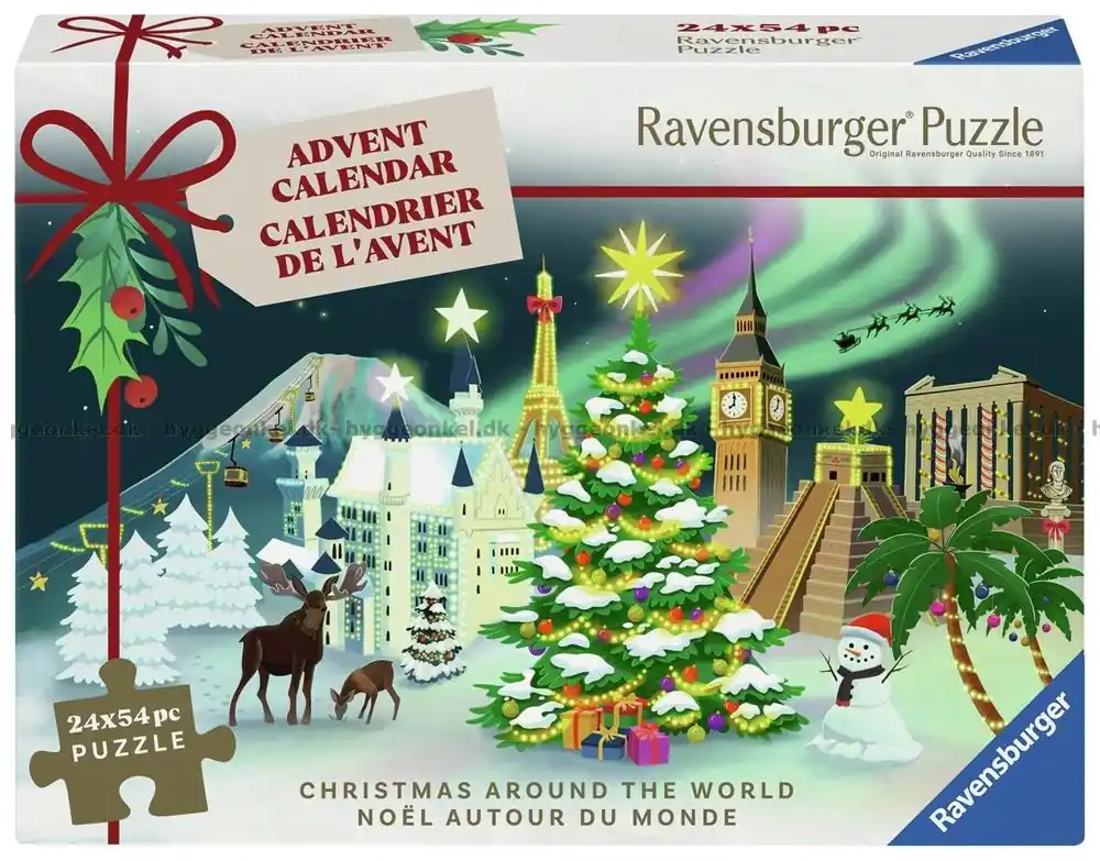 Nedsatt pris - Julkalender Världen runt, 24x54 bitar
