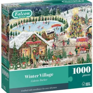Julmarknad vid skridskobanan, 1000 bitar | Snabb frakt