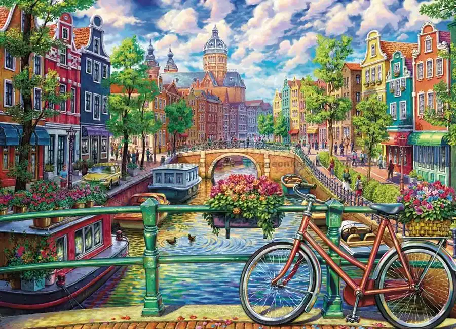 Kanal i Amsterdam, 1000 bitar | Fyndpris