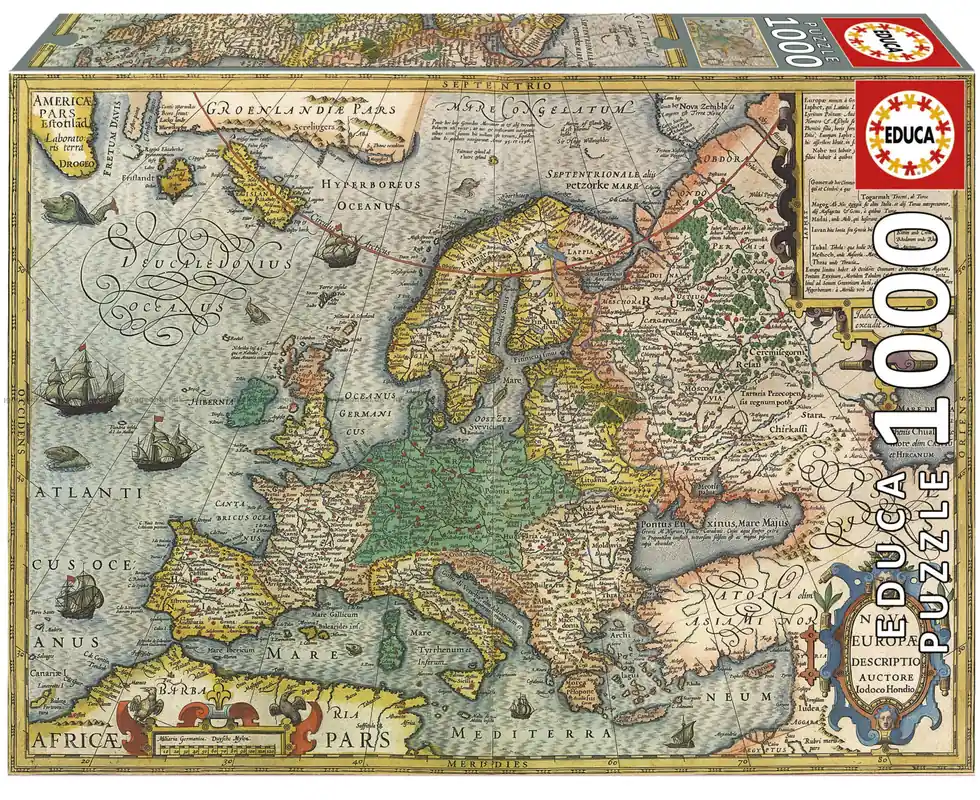 Karta över hela Europa, 1000 bitar - Ta chansen