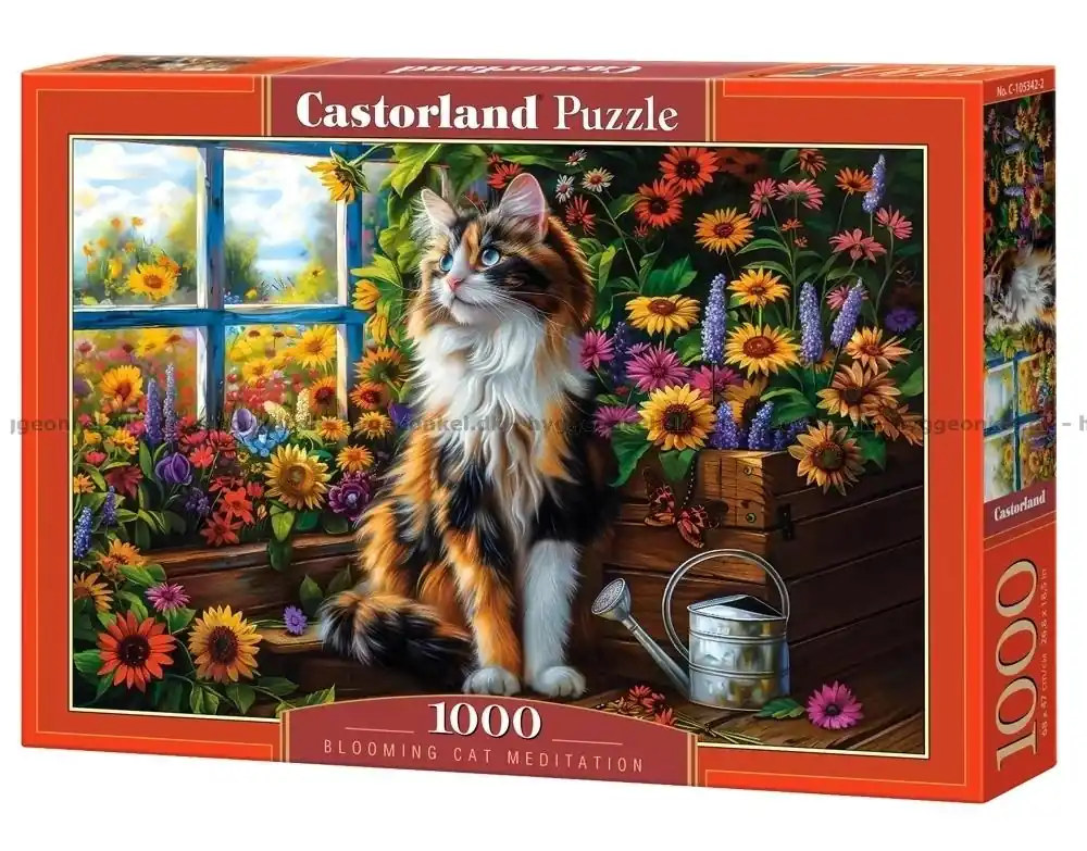 Katten bland blommorna i skjulet, 1000 bitar | Smidig beställning
