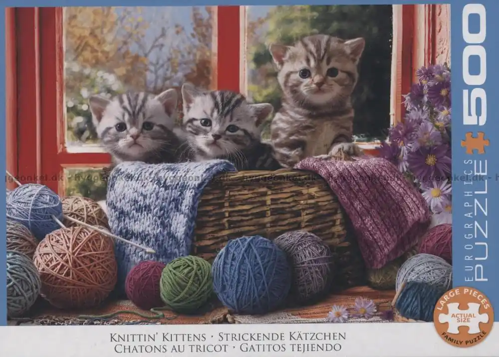 Enkel beställning - Kattungar och garnnycklar, 500 bitar
