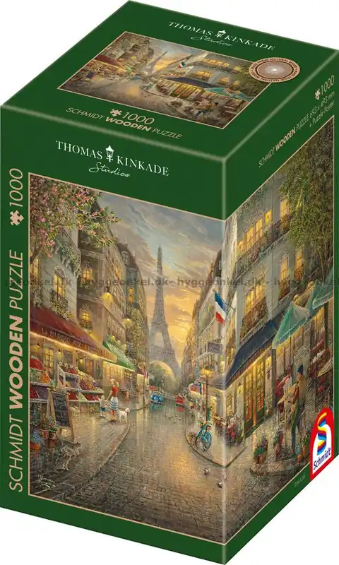 Begränsat antal | Kinkade Cafe i Paris - Träpussel, 1000 bitar
