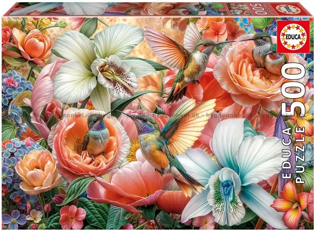 Kundfavorit - Kolibrier bland blommor, 500 bitar
