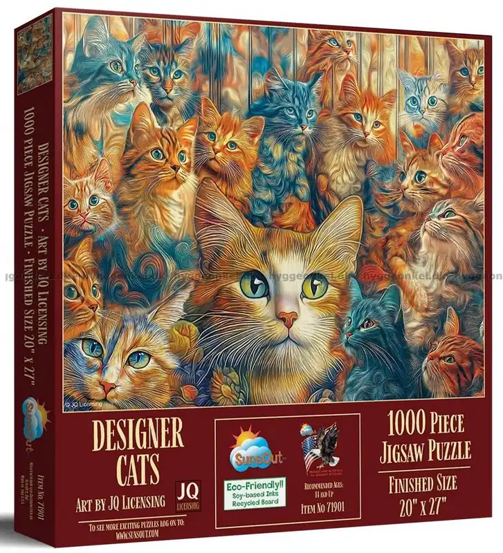 Konstnärliga katter, 1000 bitar | Köp nu
