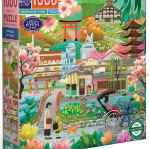 Kyoto Tempel bland träd och blommor, 1000 bitar - Mycket populär