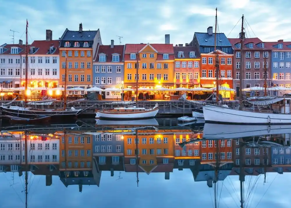 Kampanj | Köpenhamn Nyhavns färger i skymningstid, 500 bitar