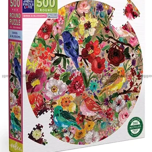 Lewis Fåglar och blommor - Runt pussel, 500 bitar | Bra pris just nu