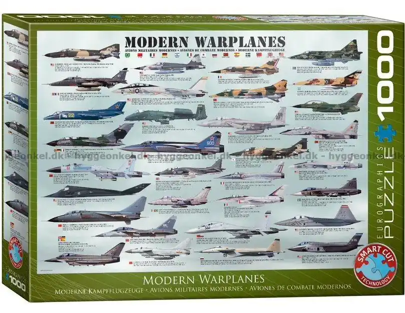 Få kvar i lager - Moderna militärflygplan, 1000 bitar