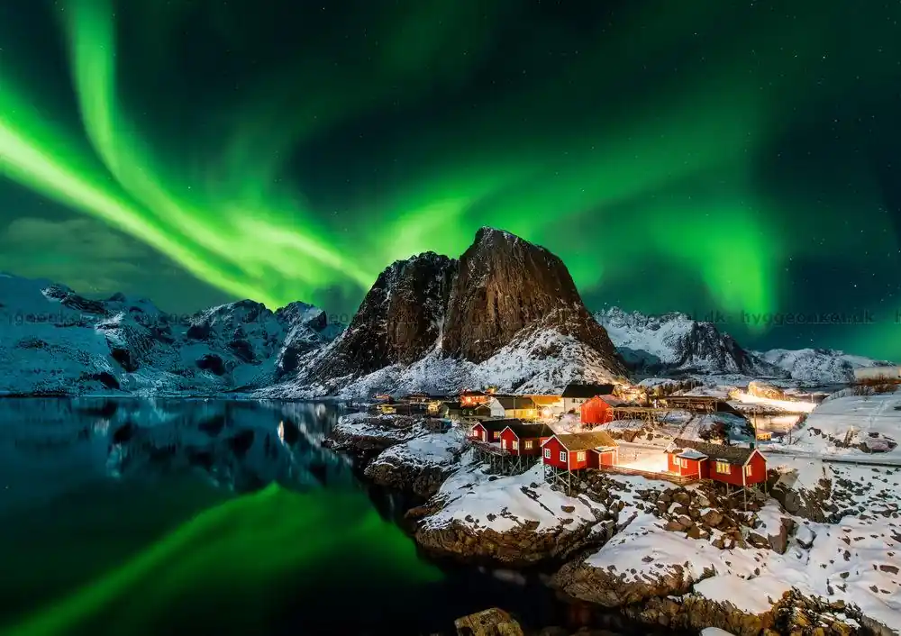 Norge Lofoten - Norrskenet dansar, 1000 bitar - Bara idag