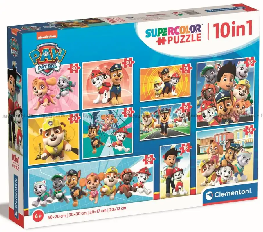 Professionell kvalitet - Paw Patrol, 10 i 1, 18 bitar