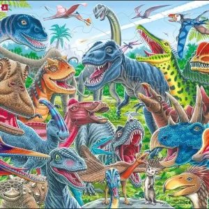Roliga dinosaurier - Rampussel, 43 bitar | Klar att skickas