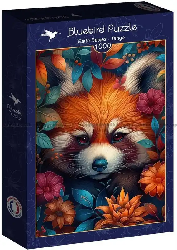 Prisnedsättning - Röd panda bland blommor, 1000 bitar
