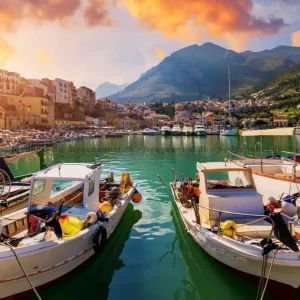 Sicilien Solnedgång över hamnen, 1000 bitar - Handla online