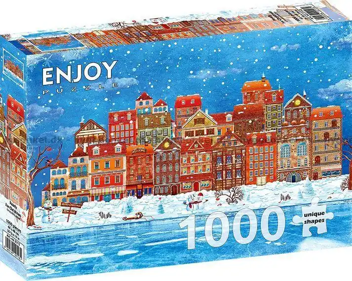 Snöflingor över torget, 1000 bitar | Kampanjpris