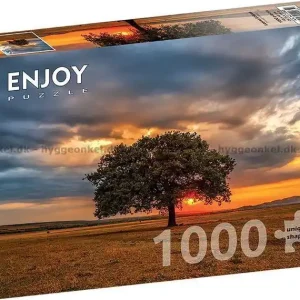 Endast denna vecka - Solnedgång vid eken, 1000 bitar