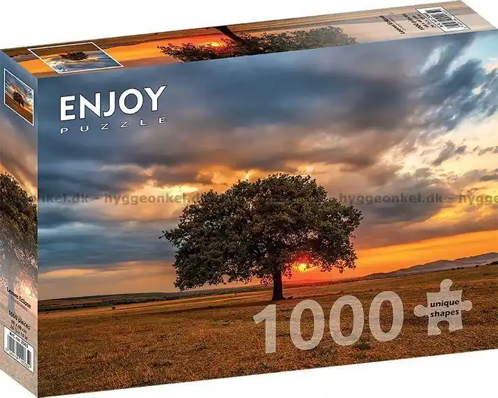Endast denna vecka - Solnedgång vid eken, 1000 bitar