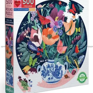 Stilleben med blommor - Runt pussel, 500 bitar | Tidsbegränsat erbjudande