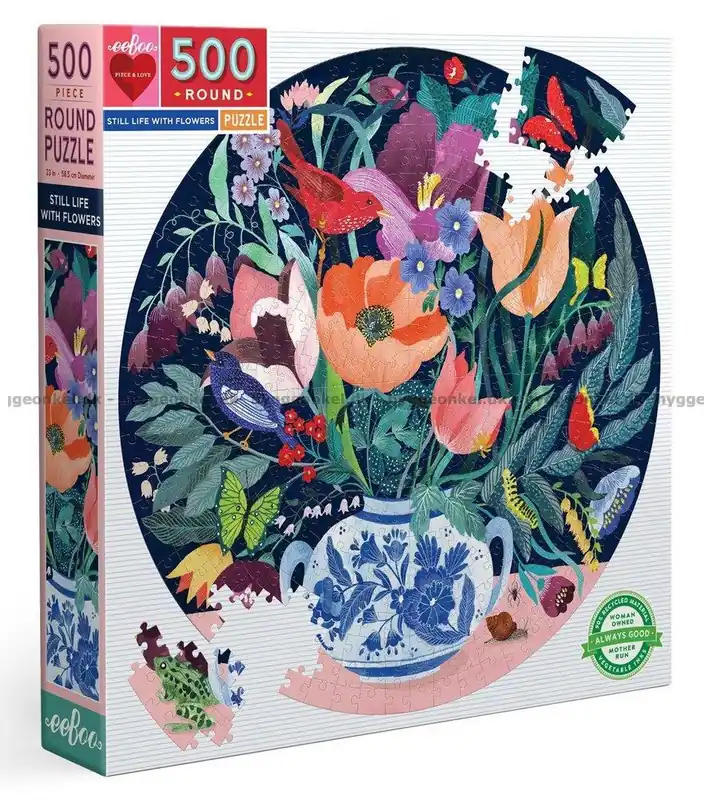 Stilleben med blommor - Runt pussel, 500 bitar | Tidsbegränsat erbjudande