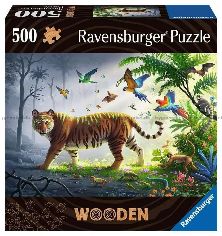 Toppkvalitet - Tiger - Träpussel, 500 bitar