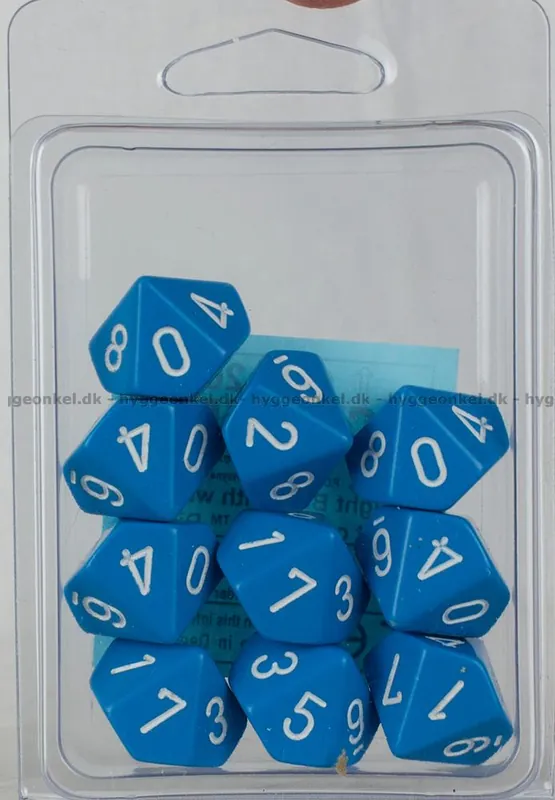 Beställ direkt | Tärningar Tio 10-sidiga (Light blue)