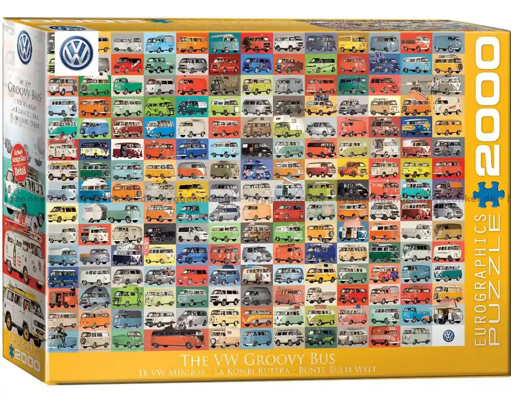 Nyhet - VW Färgglada folkabussar, 2000 bitar