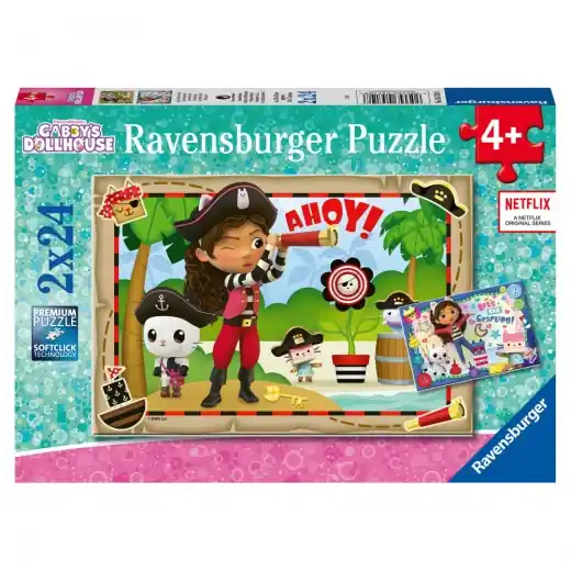 Beställ direkt - Ravensburger Pussel - Gabbys Låt oss piratfesta! 2x24 Bitar