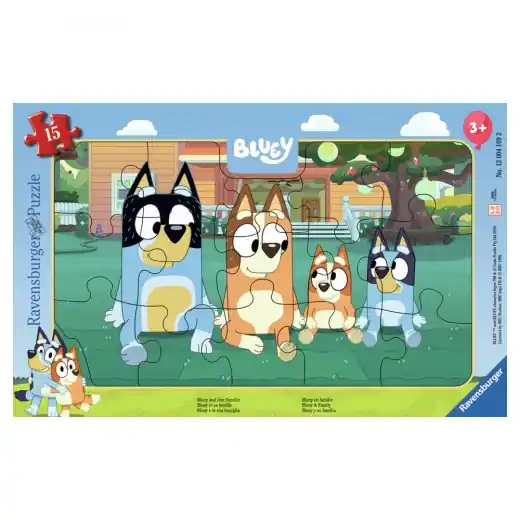 Kampanjpris | Ravensburger Rampussel Bluey och hennes familj - 15 Bitar
