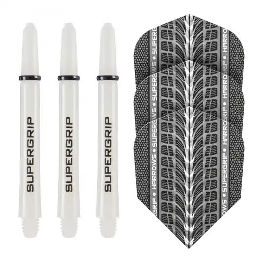 Fynd - Harrows Twin Pack Flights & Shafts White/Black