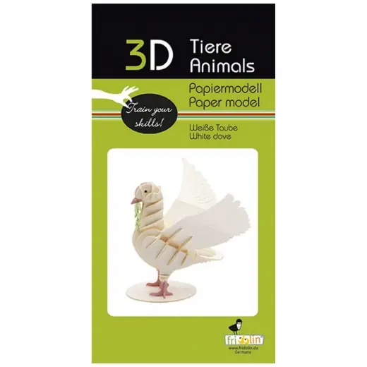 Efterfrågad | 3D papperspussel, Vit Duva
