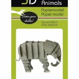 Nytt i webbutiken - 3D papperspussel, Elefant, grå