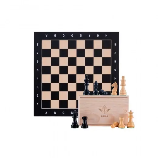 Spara nu - Longfield Chess Set Black Maple NL 40 mm