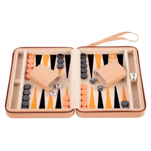 Longfield Backgammon Travel Beige | Under begränsad tid