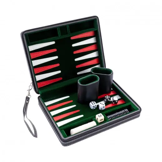 Longfield Backgammon Travel Green - Missa inte erbjudandet