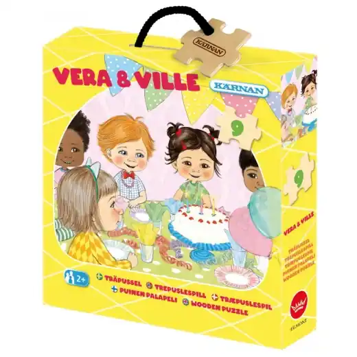 Tillverkarpris | Kärnan Träpussel - Vera & Ville 9 Bitar