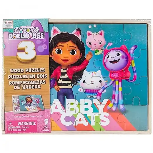 Fyndpris - Gabby‘s Dollhouse - Träpussel 3x24 Bitar