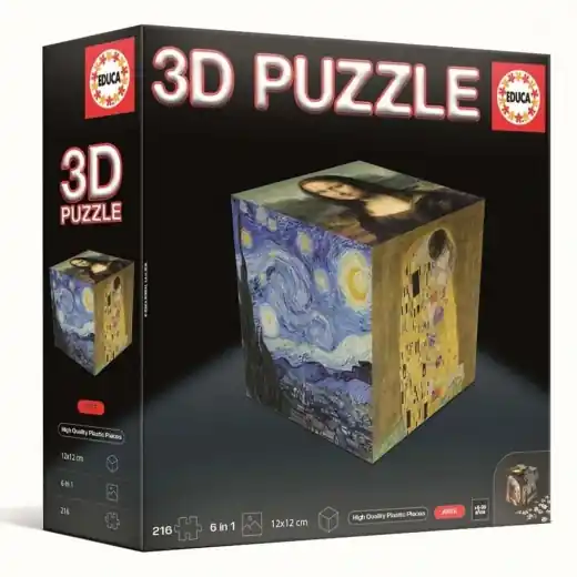 Premiumkvalitet - Educa 3D Pussel Kub - Konst 216 Bitar