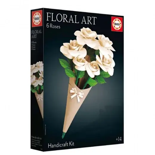 Floral Art 6 White Roses Hantverkskit - Endast denna vecka