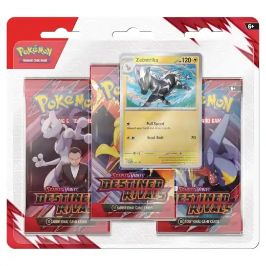 Pokémon TCG Destined Rivals Boosters 3-Pack Zebstrika - Nyligen lanserat
