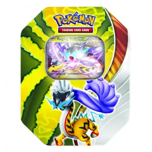 Pokémon TCG Paradox Destinies Tin - Raging Bolt ex - Finns i lager